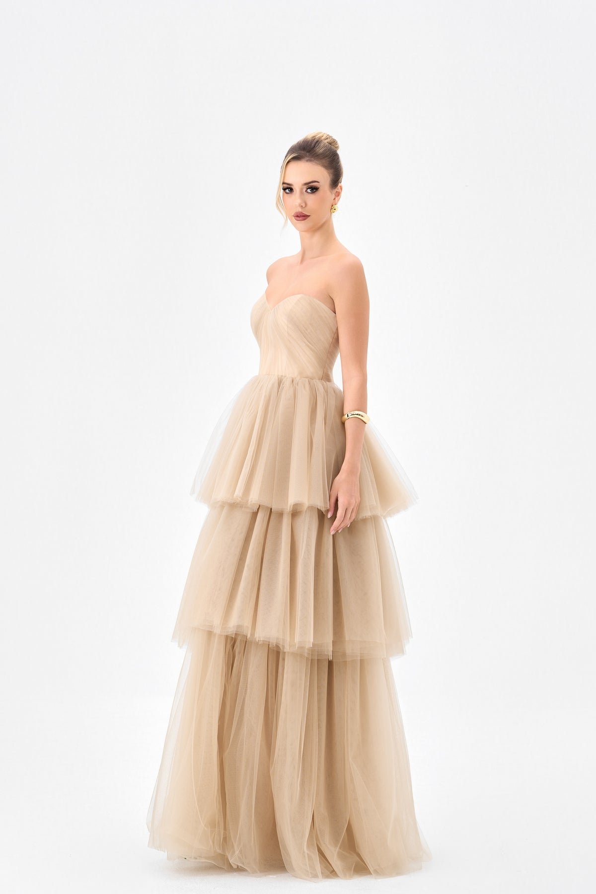 Nadya Tiered Tulle Gown - Dress - Bariano