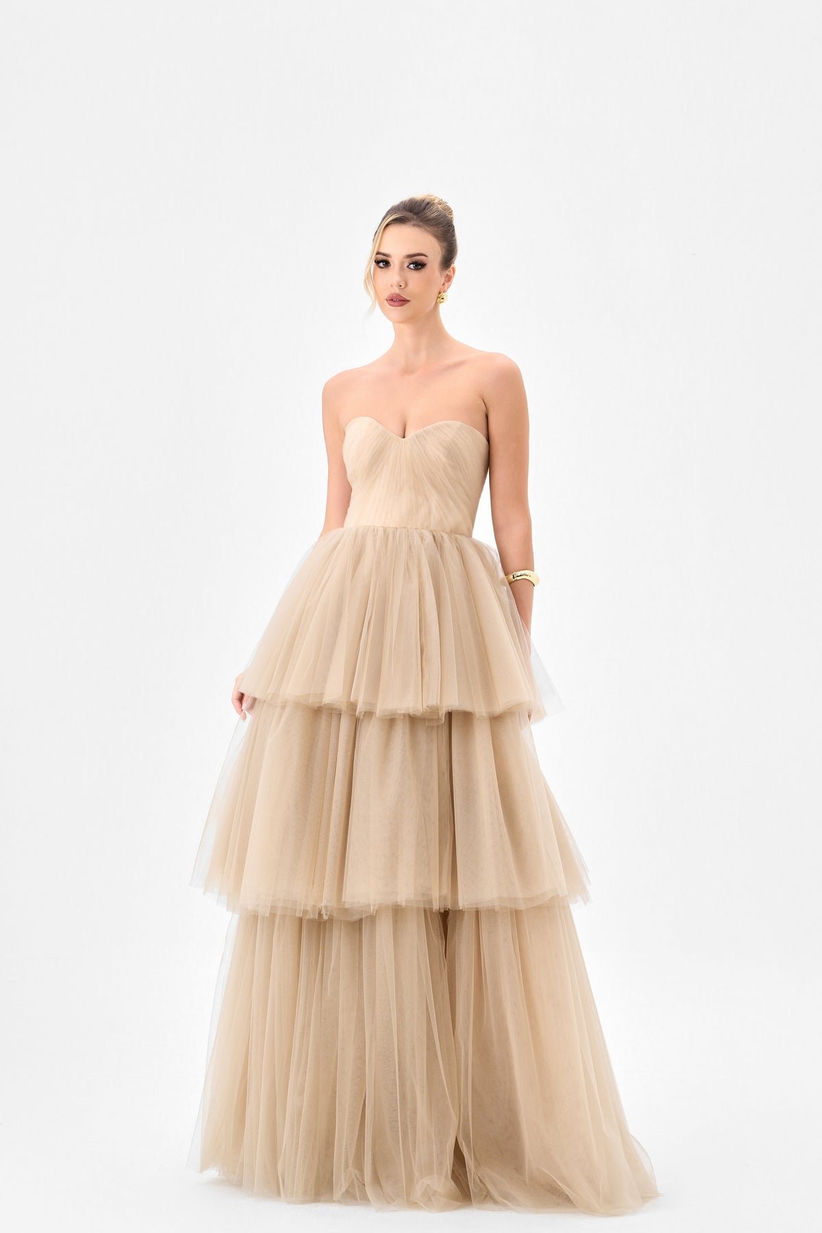 Nadya Tiered Tulle Gown - Dress - Bariano