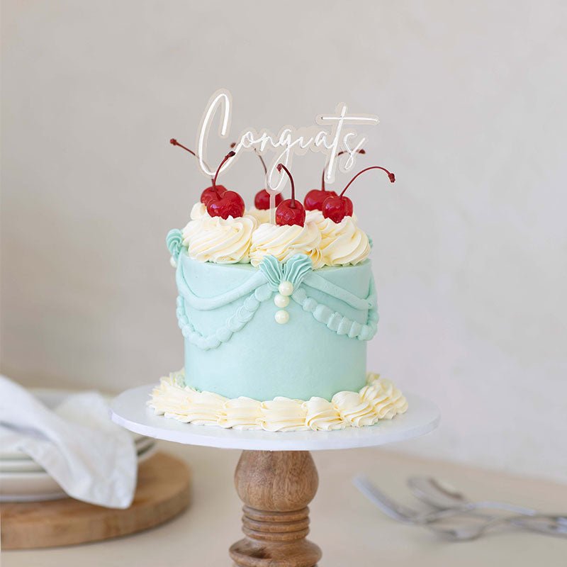 Acrylic CONGRATS Cake Topper - Giftware - Cake and Candle