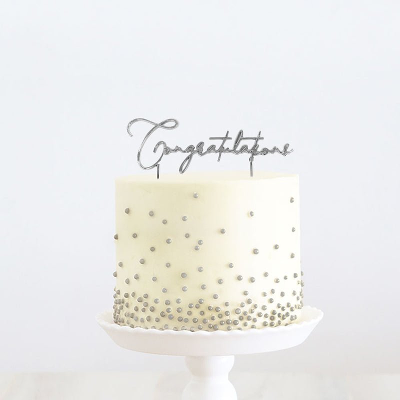 Congratulations Metal Cake Topper - Giftware - Cake and Candle