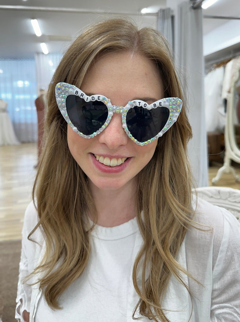 Full Bling Bride to Be Heart Sunglasses - Giftware - Honey Fawn Boutique