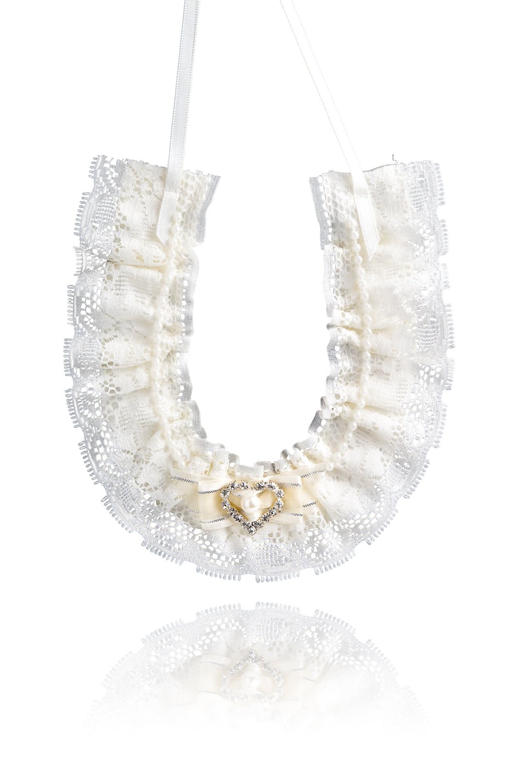 Deluxe Lace Horseshoe Keepsake Ivory with Heart - Giftware - ME Collections